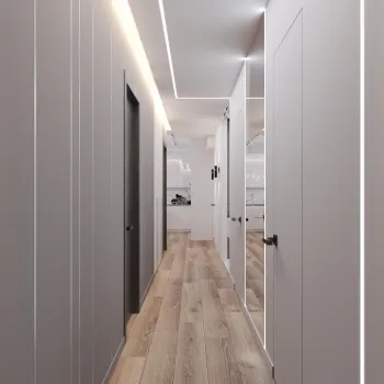 Интерьер прихожей cветовыми линиями  смотреть на Basicdecor