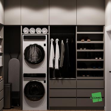 Интерьер гардеробной с постирочной  смотреть на Basicdecor