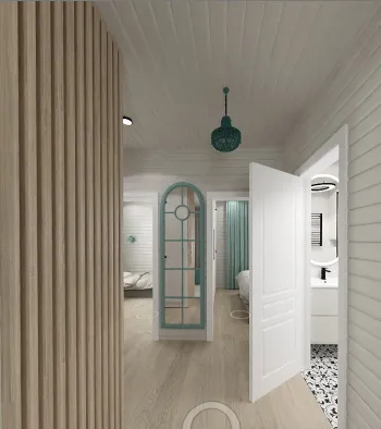 Интерьер с в деревянном доме  смотреть на Basicdecor