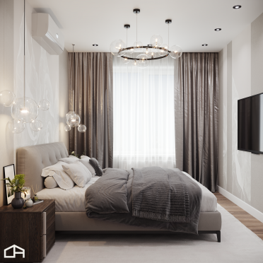 Интерьер спальни cветильниками над кроватью  смотреть на Basicdecor