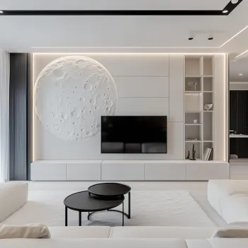 Интерьер гостиной c подсветкой  смотреть на Basicdecor