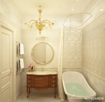 Интерьер ванной в классическом стиле, барокко и рококо смотреть на Basicdecor