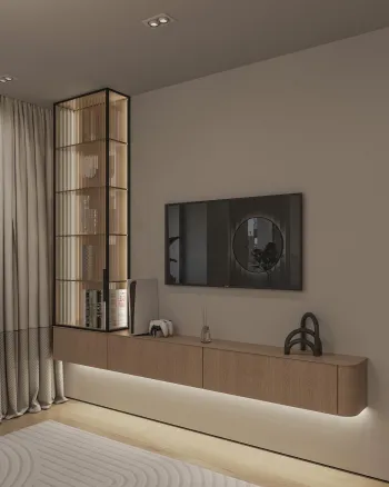 Интерьер спальни с нишей с подсветкой и с подсветкой  смотреть на Basicdecor