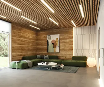 Интерьер гостиной с подсветкой светодиодной и с подсветкой  смотреть на Basicdecor