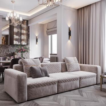 Интерьер гостиной с каретной стяжкой  смотреть на Basicdecor