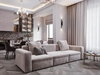 Интерьер гостиной с каретной стяжкой  смотреть на Basicdecor