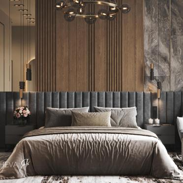 Интерьер спальни cветильниками над кроватью  смотреть на Basicdecor