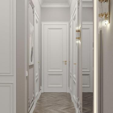 Интерьер коридора с зеркалом на двери  смотреть на Basicdecor