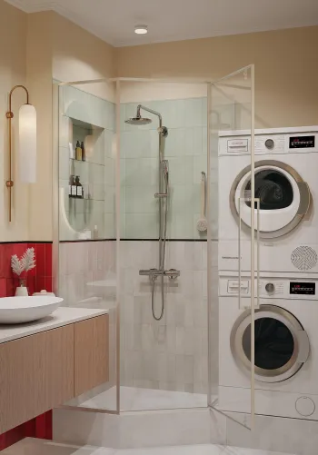 Интерьер ванной с без окна  смотреть на Basicdecor