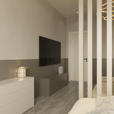 Интерьер спальни с нишей с подсветкой и с подсветкой  смотреть на Basicdecor