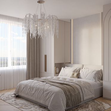 Интерьер спальни cветильниками над кроватью  смотреть на Basicdecor
