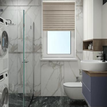 Интерьер ванной с жалюзи и дверными жалюзи  смотреть на Basicdecor