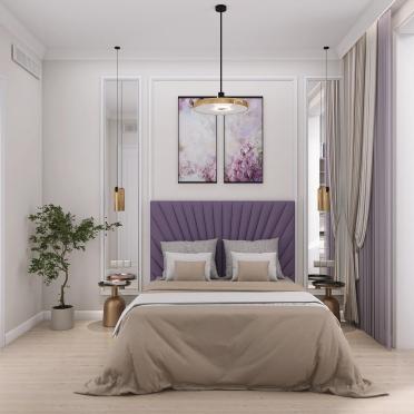 Интерьер спальни cветильниками над кроватью  смотреть на Basicdecor