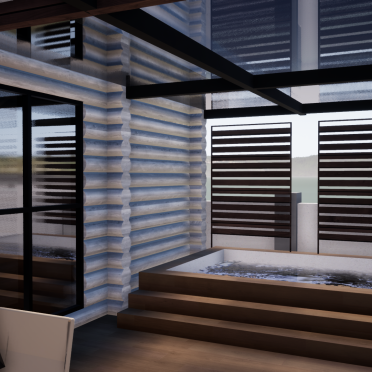 Интерьер с жалюзи и дверными жалюзи  смотреть на Basicdecor