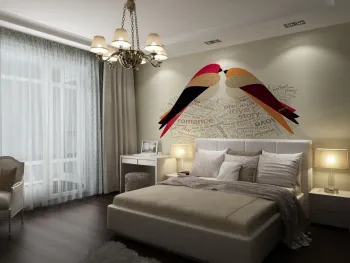 Интерьер спальни c рабочим местом в неоклассике смотреть на Basicdecor