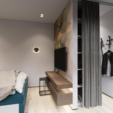 Интерьер спальни cветильниками над кроватью  смотреть на Basicdecor