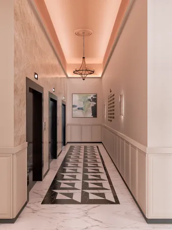 Интерьер с проходной и с подсветкой  смотреть на Basicdecor