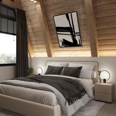 Интерьер спальни с жалюзи  смотреть на Basicdecor