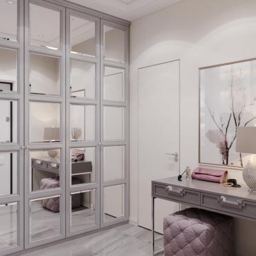Интерьер прихожей с зеркалом на двери  смотреть на Basicdecor
