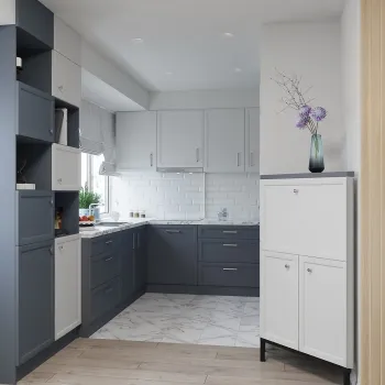 Интерьер кухни с угловой кухней в неоклассике смотреть на Basicdecor