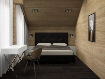 Интерьер спальни cветильниками над кроватью  смотреть на Basicdecor