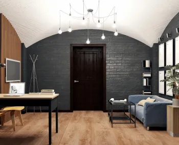 Интерьер гостиной c рабочим местом  смотреть на Basicdecor