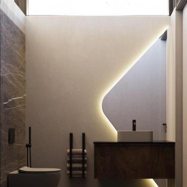 Интерьер ванной с нишей с подсветкой и с подсветкой  смотреть на Basicdecor