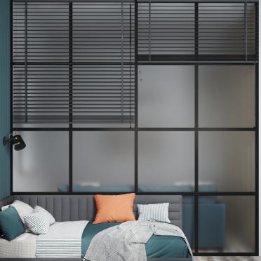 Интерьер с жалюзи и дверными жалюзи  смотреть на Basicdecor