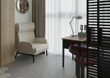 Интерьер c рабочим местом в современном стиле смотреть на Basicdecor