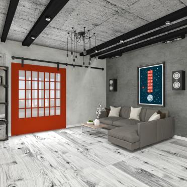 Интерьер гостиной в стиле лофт смотреть на Basicdecor