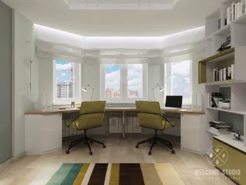 Интерьер c рабочим местом и с рабочим местом у окна  смотреть на Basicdecor