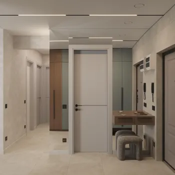 Интерьер прихожей с проходной  смотреть на Basicdecor