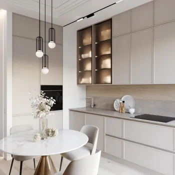 Интерьер гостиной cветильниками над столом  смотреть на Basicdecor