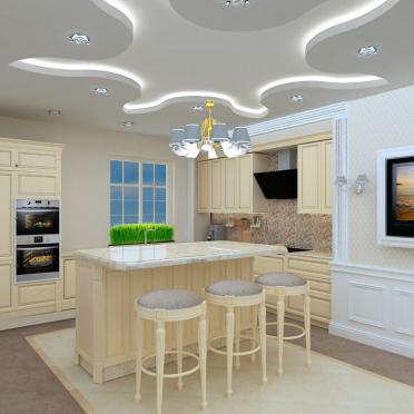 Интерьер кухни c подсветкой в современном стиле смотреть на Basicdecor