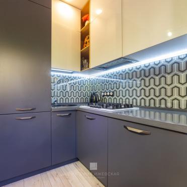 Интерьер кухни c подсветкой в скандинавском стиле смотреть на Basicdecor
