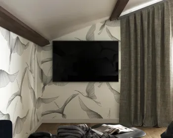 Интерьер гостиной с телевизором на стене  смотреть на Basicdecor