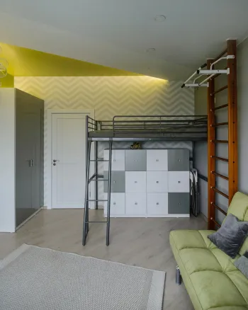 Интерьер c антресолью в стиле фьюжн смотреть на Basicdecor