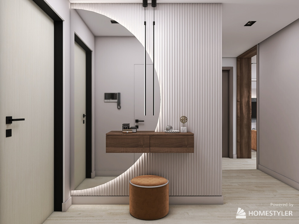 Интерьер ванной с проходной, переговорной и ресепшном в современном стиле