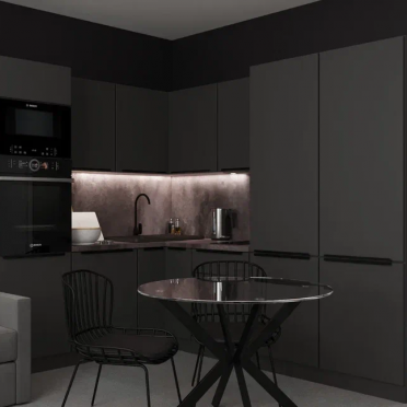 Интерьер кухни с нишей с подсветкой и с подсветкой  смотреть на Basicdecor