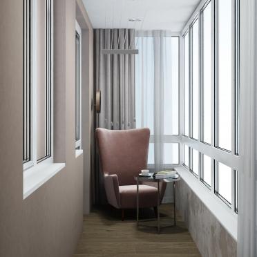 Интерьер балкона с балконом и жалюзи  смотреть на Basicdecor