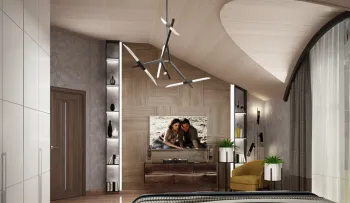Интерьер гостиной в стиле фьюжн смотреть на Basicdecor