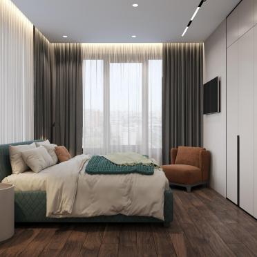 Интерьер спальни cветильниками над кроватью и с подсветкой  смотреть на Basicdecor