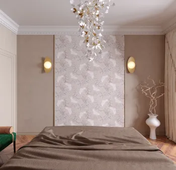 Интерьер спальни cветильниками над кроватью  смотреть на Basicdecor