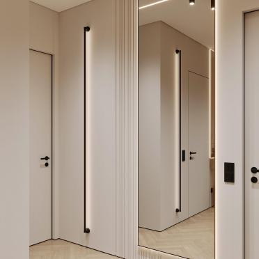 Интерьер с нишей с подсветкой, световыми линиями и с подсветкой  смотреть на Basicdecor