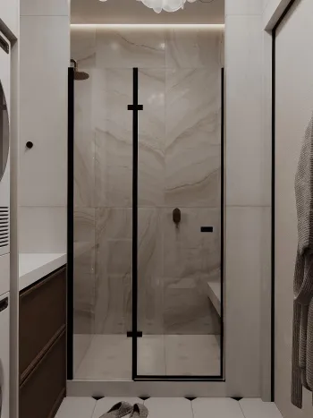 Интерьер ванной с душевой из плитки  смотреть на Basicdecor