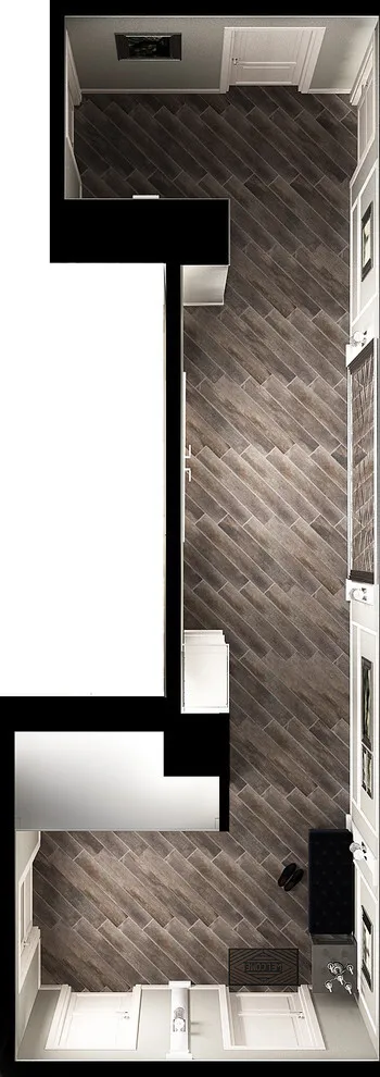 Интерьер ванной с душевой из плитки в неоклассике смотреть на Basicdecor