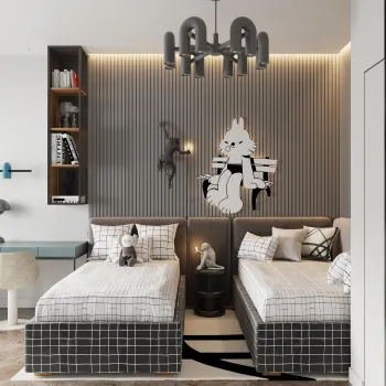 Интерьер детской с две кровати  смотреть на Basicdecor
