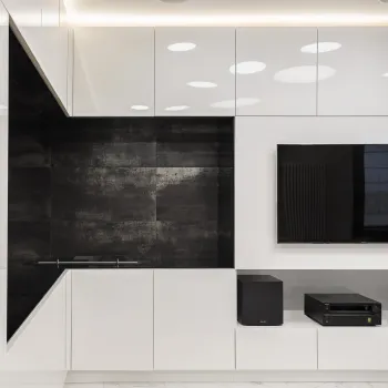 Интерьер кухни с нишей с подсветкой и с подсветкой в хай-теке смотреть на Basicdecor