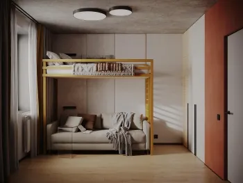 Интерьер детской cветильниками над кроватью и с подсветкой  смотреть на Basicdecor
