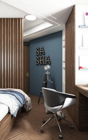 Интерьер детской c рабочим местом  смотреть на Basicdecor